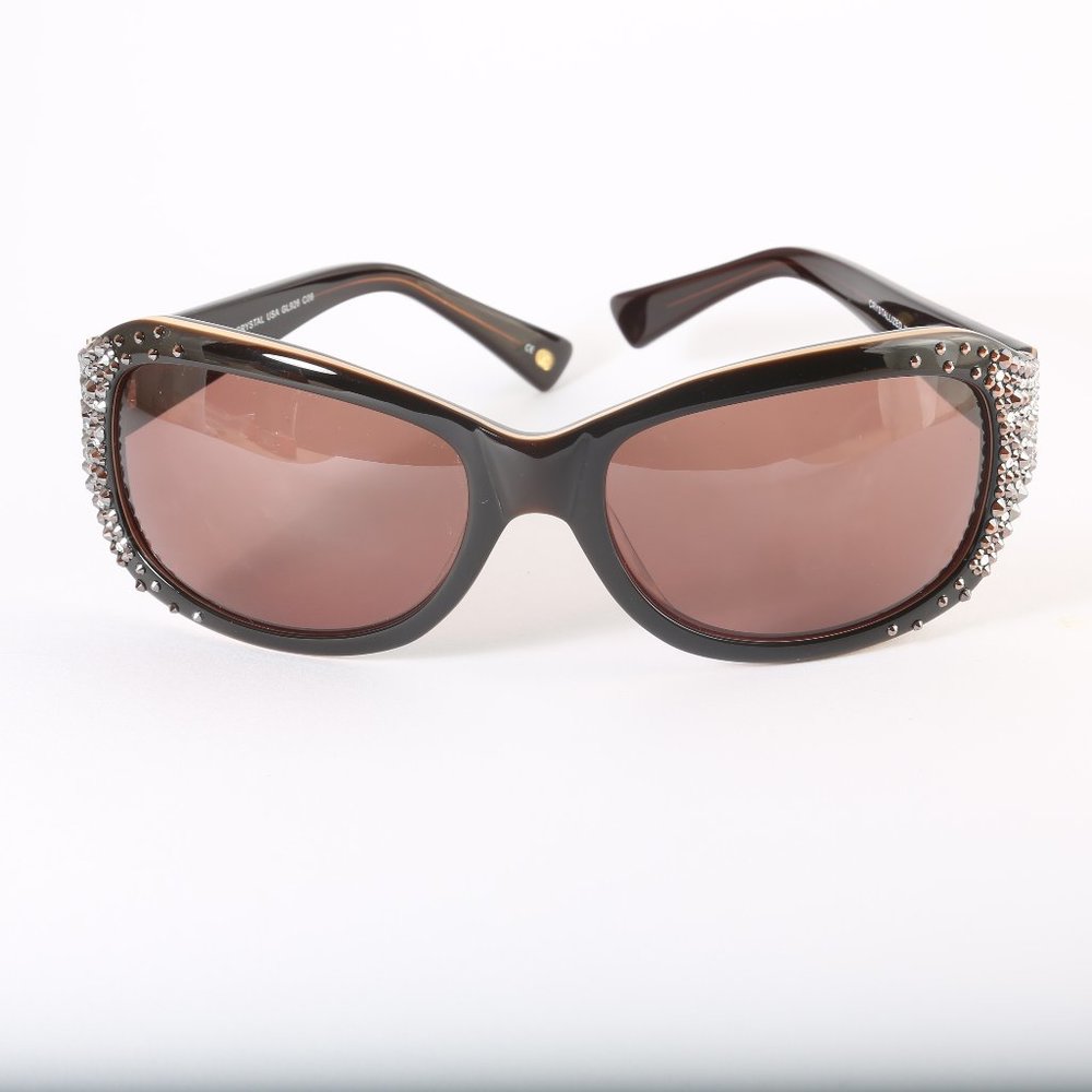 JIMMY CRYSTAL NY - NWT WOMENS SUNGLASSES Brown SWAROVSKI CRYSTALS - ONLY 1 LEFT!